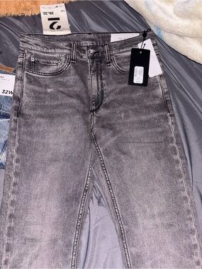 Greyson Men's Washed Gray Slim Straight Jeans